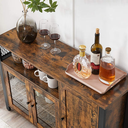 Servieskast laag | Houtlook en Staal | 110x33x75cm