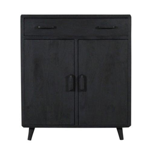 Servieskast zwart Omaha Black | 100 cm breed | mangohout