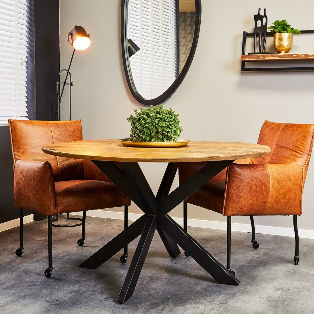 Eetkamertafel Arlington | Rond | 140 cm - Industrieelinhuis.nl