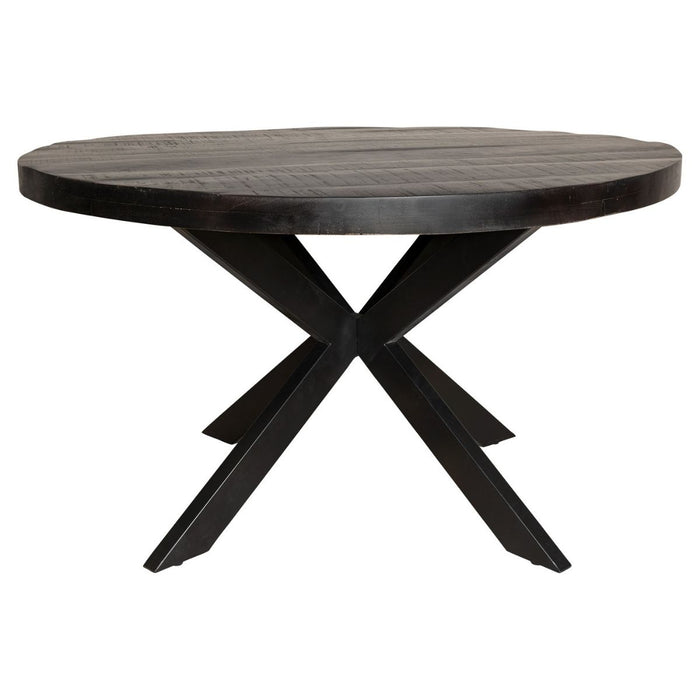 Eetkamertafel Denver Black | Rond | 140 cm - Industrieelinhuis.nl