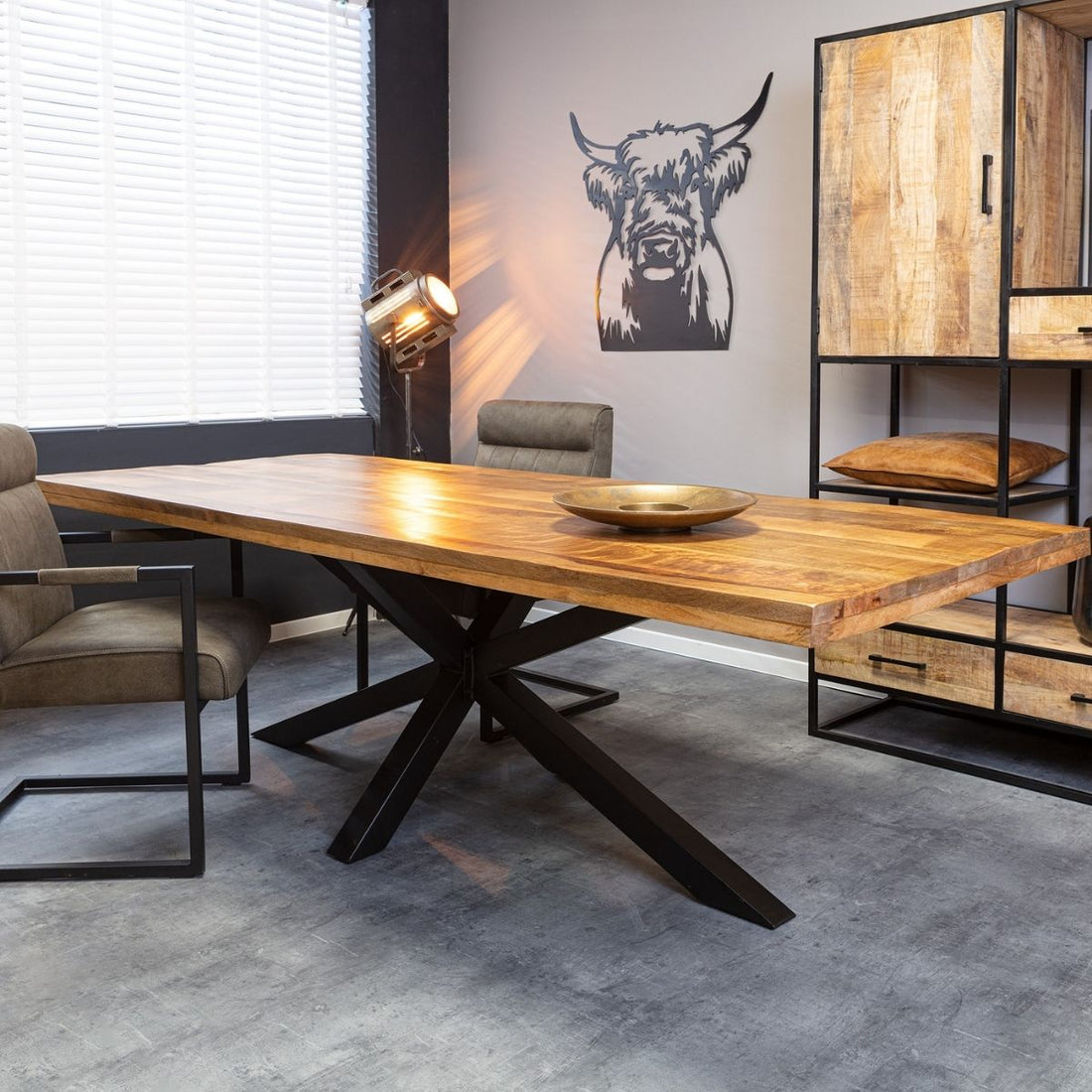 Eetkamertafel Denver | Rechthoek matrixpoot | 220 cm - Industrieelinhuis.nl