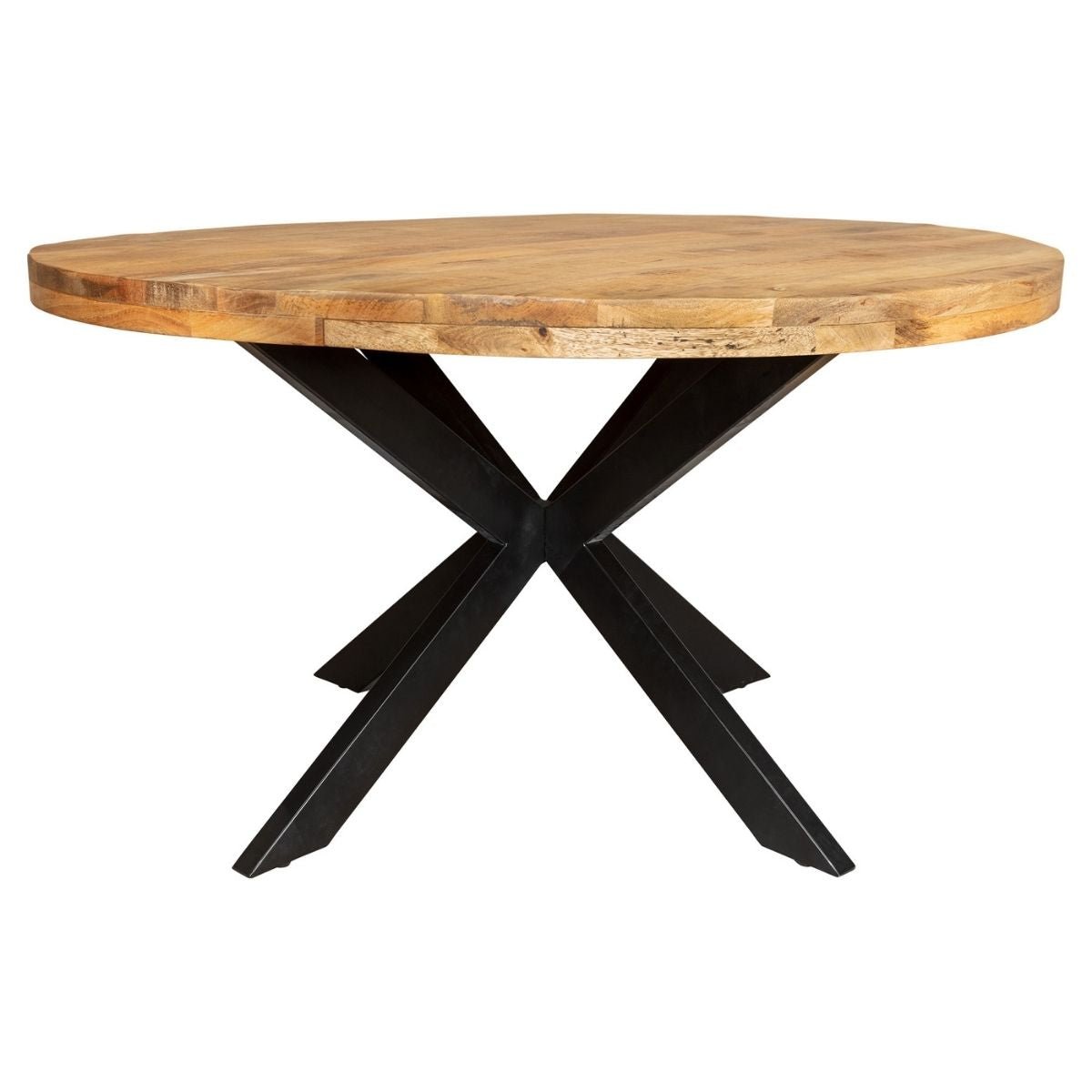 Eetkamertafel Denver | Rond | Mangohout | 130 cm - Industrieelinhuis.nl