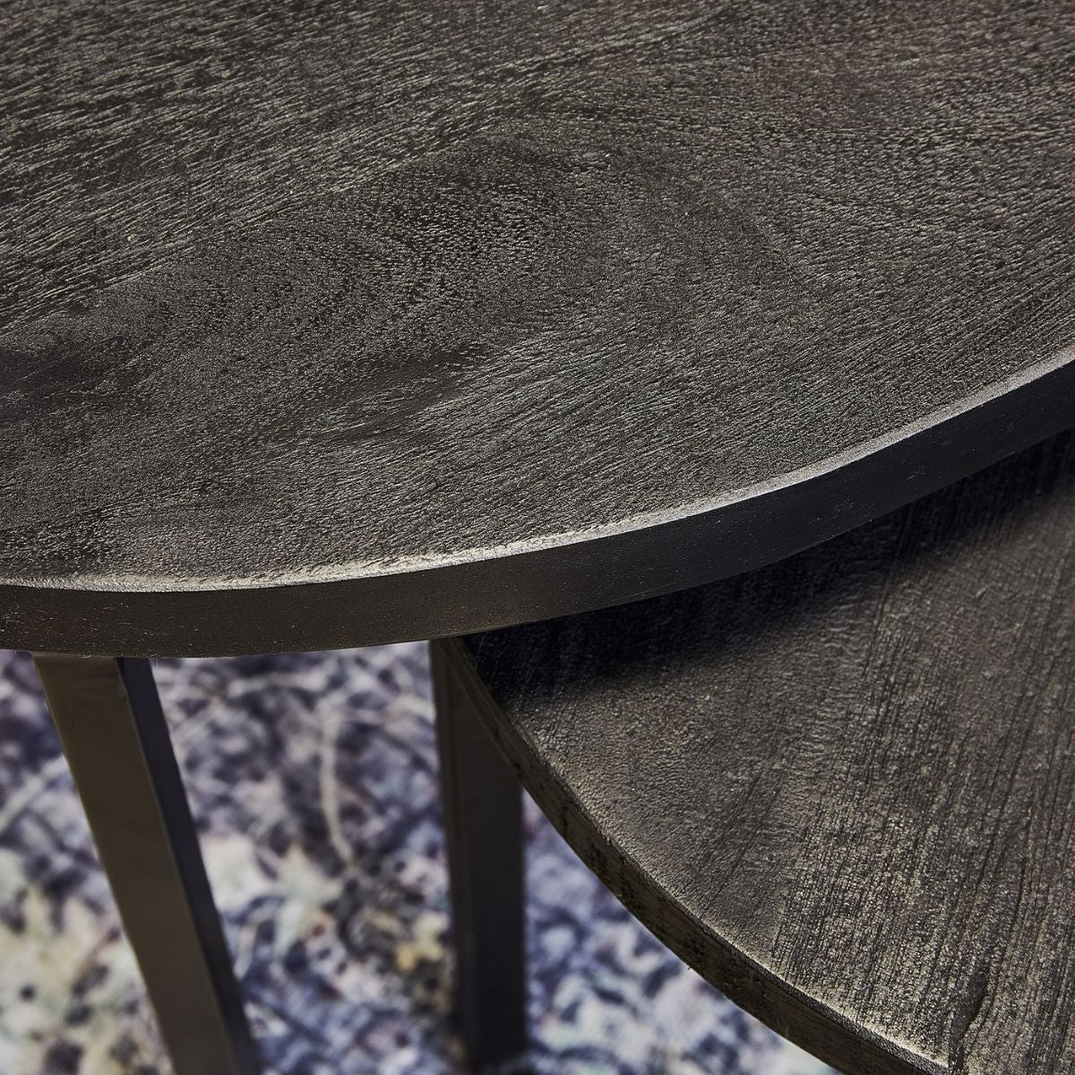Salontafelset Zwart New York | Mangohout | Set van 3