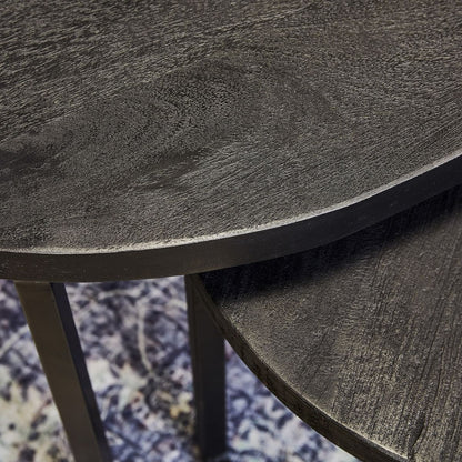 Salontafelset Zwart New York | Mangohout | Set van 3