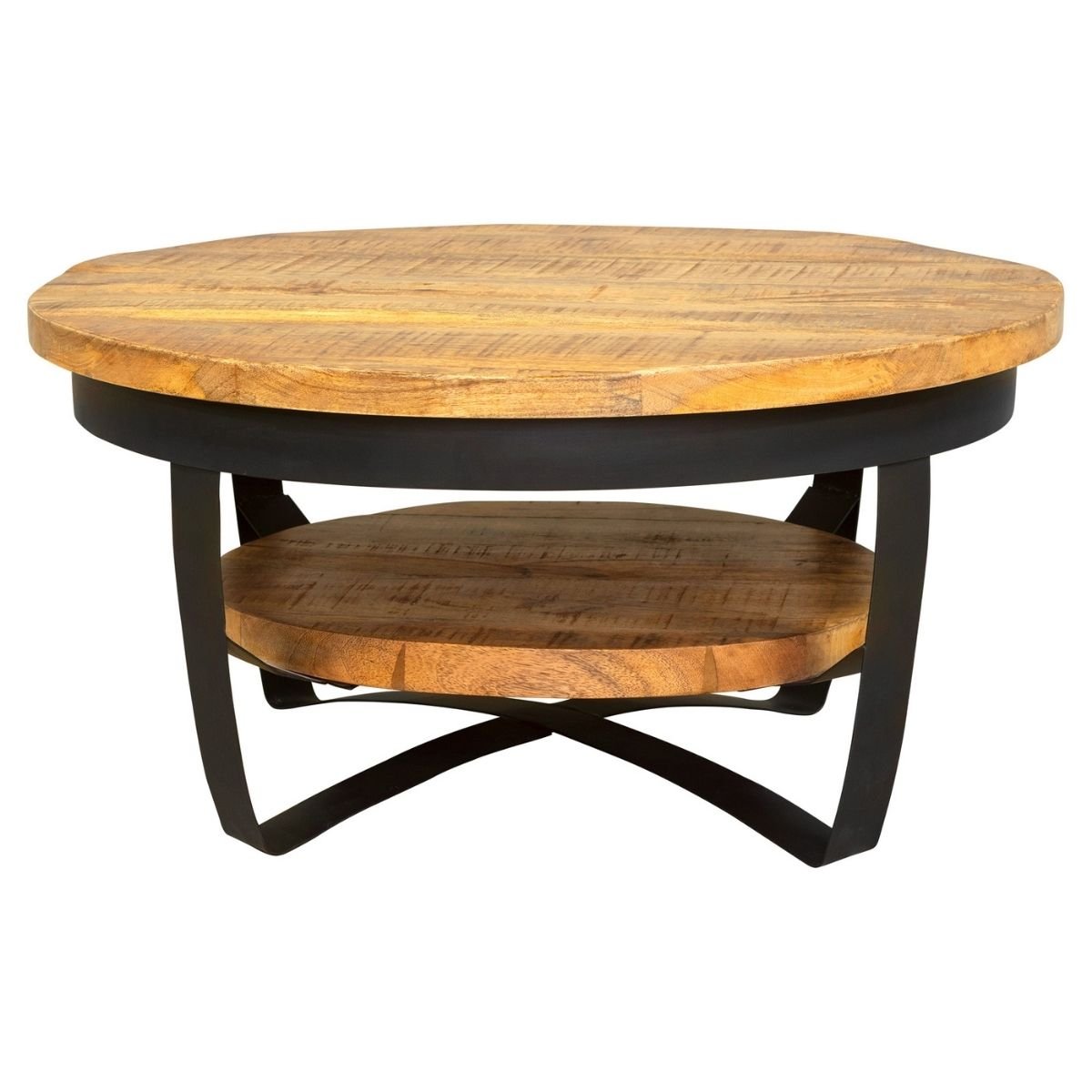 Salontafel Paras rond | Mangohout Staal | 70 cm