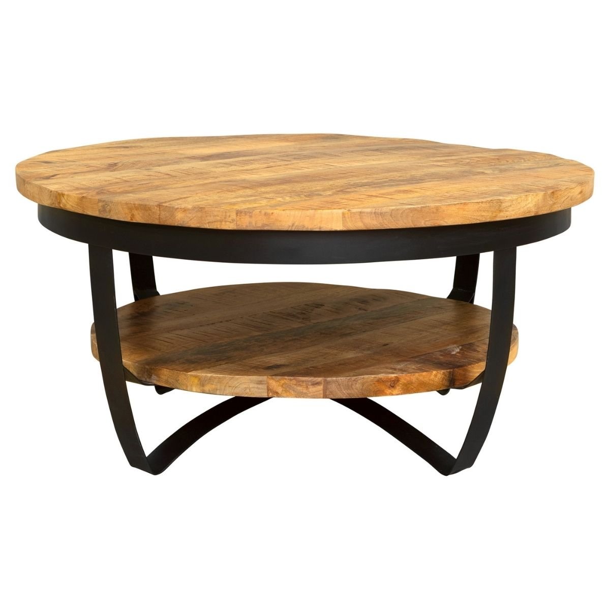 Salontafel Paras rond | Mangohout Staal | 90 cm