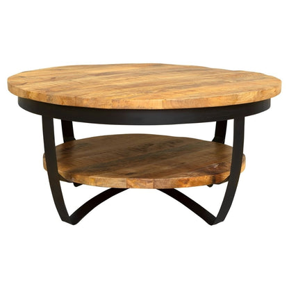 Salontafel Paras rond | Mangohout Staal | 90 cm