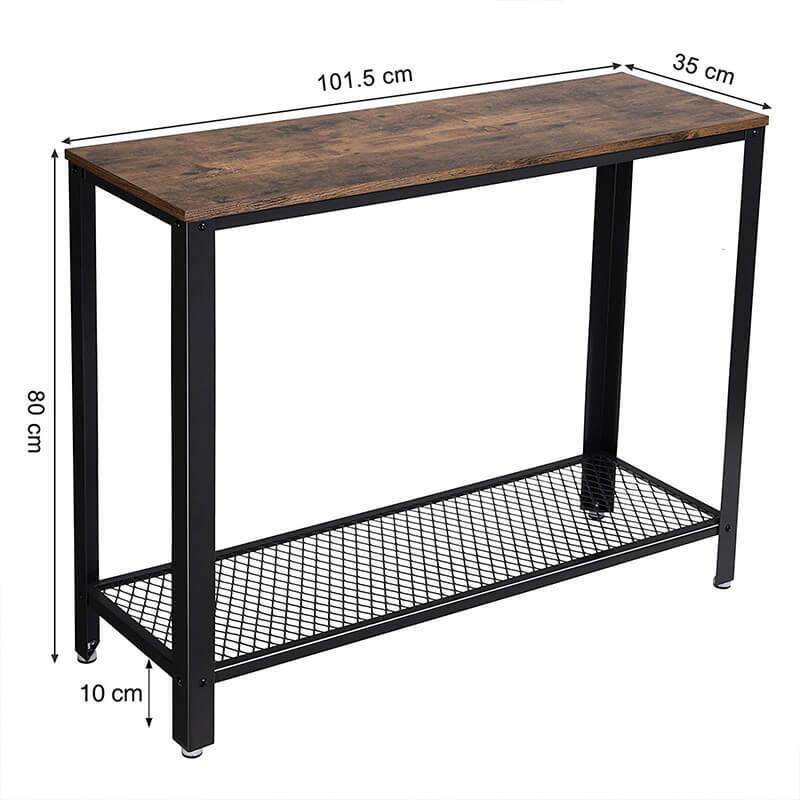 Sidetable industrieel | Houtlook en Staal | 101,5x35x80cm