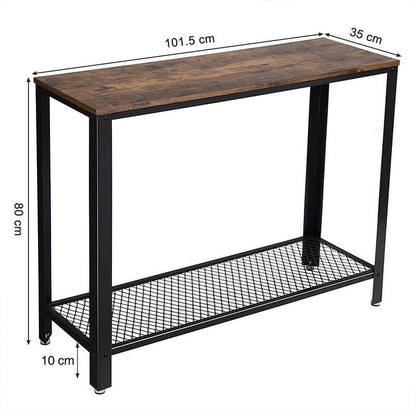 Sidetable industrieel | Houtlook en Staal | 101,5x35x80cm