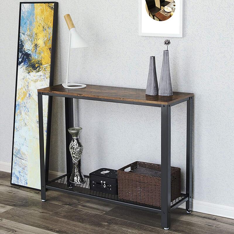 Sidetable industrieel | Houtlook en Staal | 101,5x35x80cm