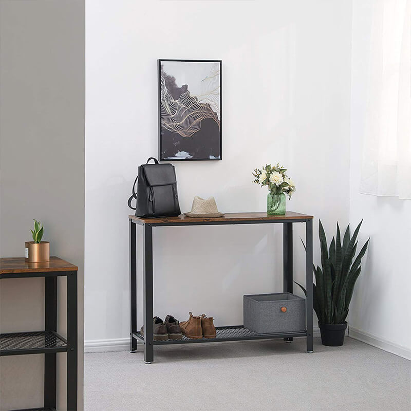 Sidetable industrieel | Houtlook en Staal | 101,5x35x80cm