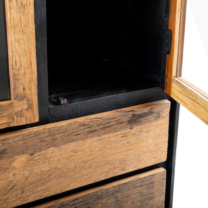 Vitrinekast kast mango hout | Industrieel Design | 90x40x180cm