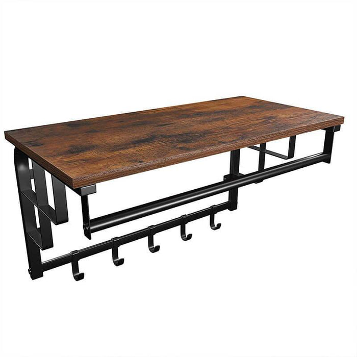 Wandkapstok Industrieel Design | Houtlook en Staal | 66x30x27cm - Industrieelinhuis.nl