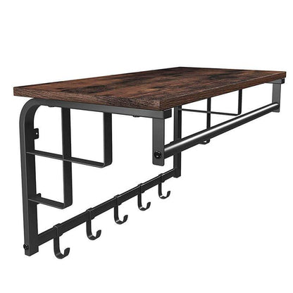 Wandkapstok Industrieel Design | Houtlook en Staal | 66x30x27cm