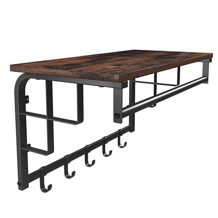 Wandkapstok Industrieel Design | Houtlook en Staal | 66x30x27cm - Industrieelinhuis.nl