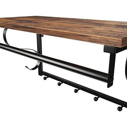 Wandkapstok Industrieel Design | Houtlook en Staal | 60x30x31,7cm