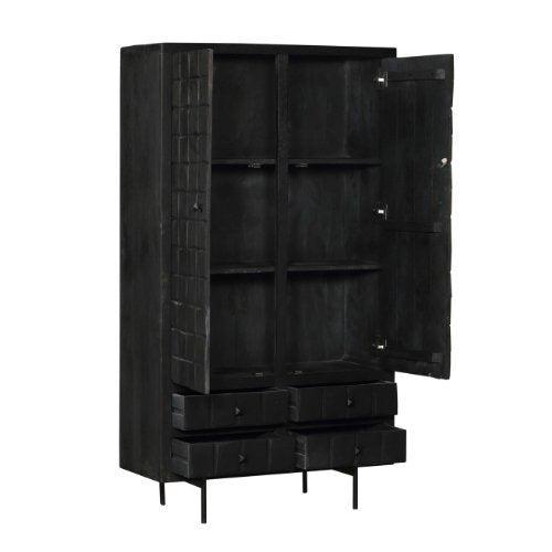 Zwarte servieskast Brandy Black | 2 deuren 4 lades