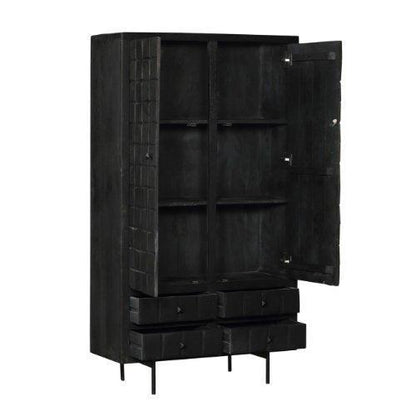 Zwarte servieskast Brandy Black | 2 deuren 4 lades