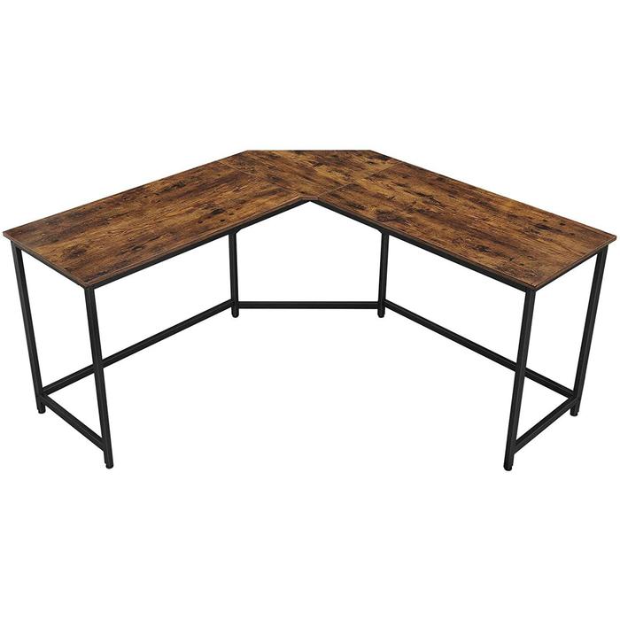 Hoekbureau Industrieel Design | Houtlook en Staal | 149x149x75cm - Industrieelinhuis.nl