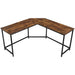 Hoekbureau Industrieel Design | Houtlook en Staal | 149x149x75cm - Industrieelinhuis.nl