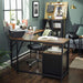 Hoekbureau Industrieel Design | Houtlook en Staal | 149x149x75cm - Industrieelinhuis.nl