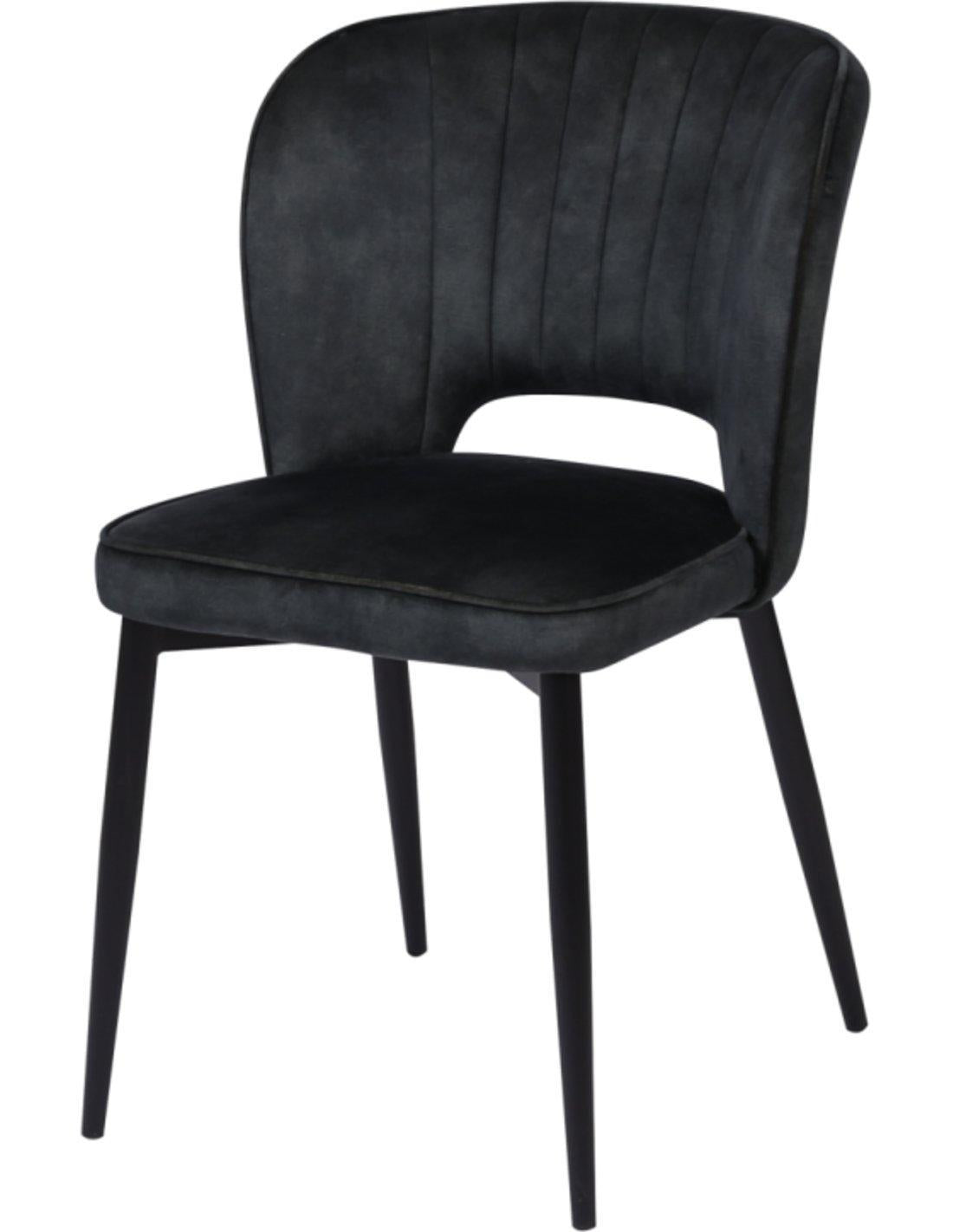 Eetkamer Stoel Amalia Industrieel Design | Velvet Antraciet - Industrieelinhuis.nl