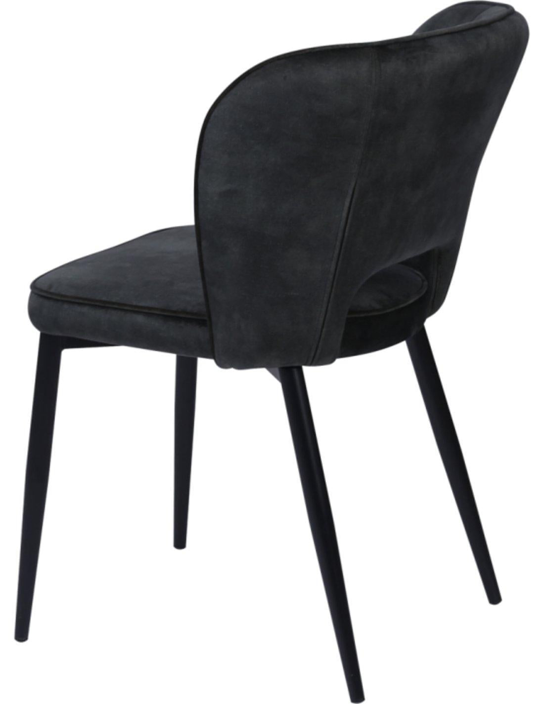 Eetkamer Stoel Amalia Industrieel Design | Velvet Antraciet - Industrieelinhuis.nl