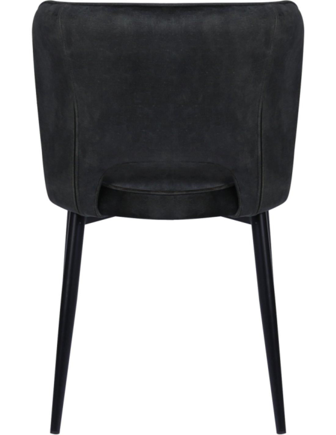 Eetkamer Stoel Amalia Industrieel Design | Velvet Antraciet - Industrieelinhuis.nl