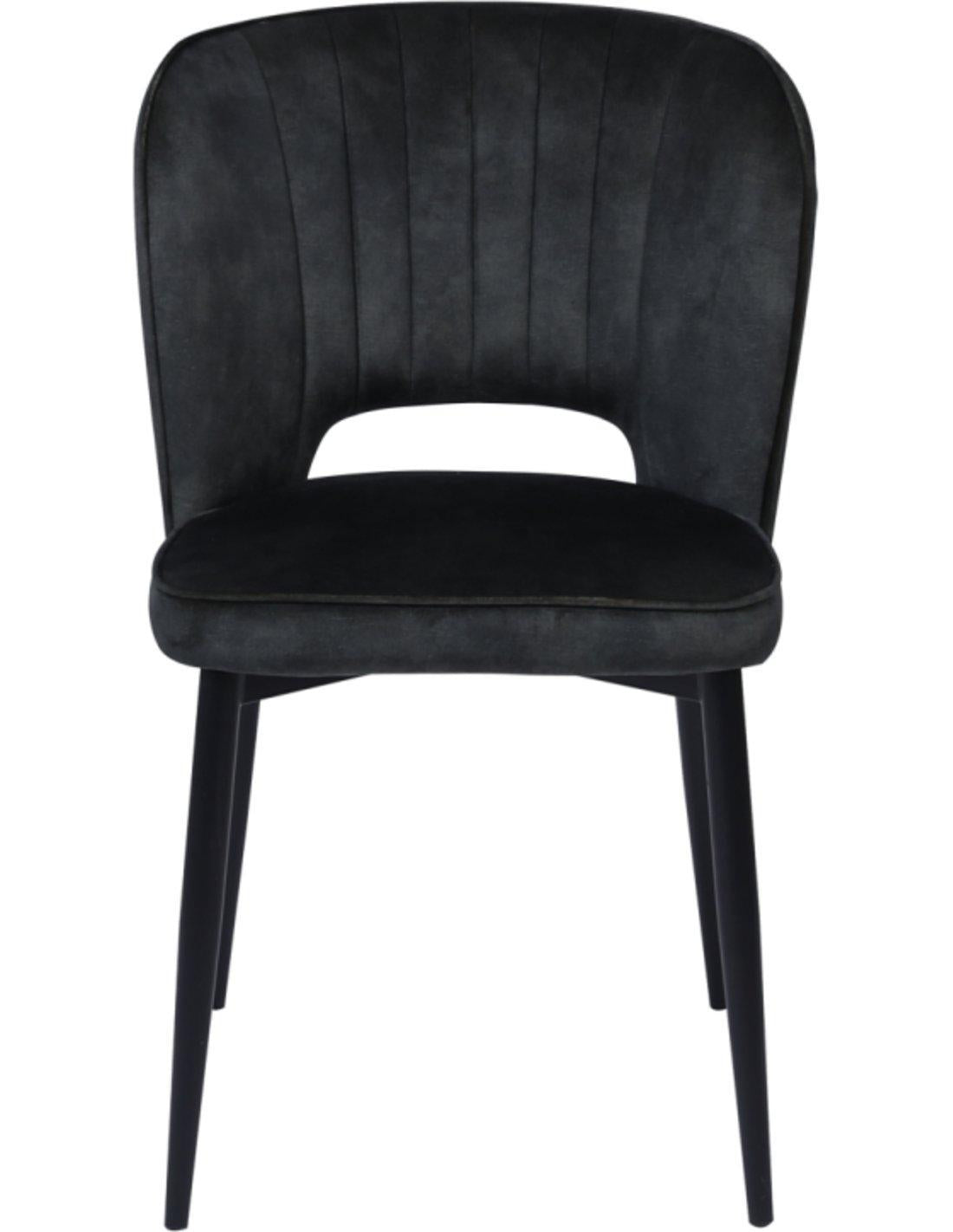 Eetkamer Stoel Amalia Industrieel Design | Velvet Antraciet - Industrieelinhuis.nl