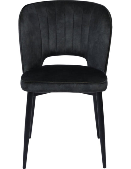 Eetkamer Stoel Amalia Industrieel Design | Velvet Antraciet - Industrieelinhuis.nl