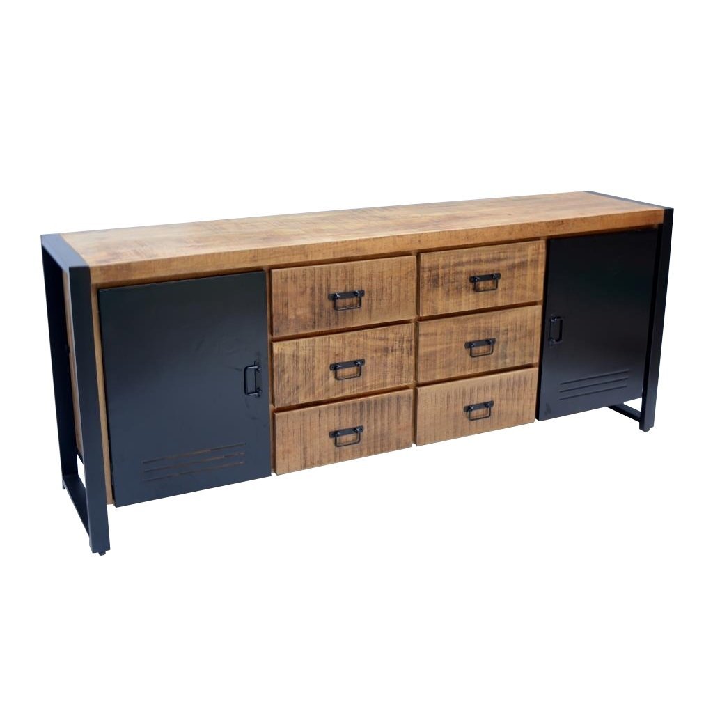 industrieel dressoir met 6 lades