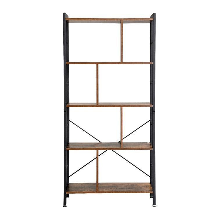 Schappenkast / Boekenkast Industrieel Design | Houtlook en Staal | 74x30x154,5cm - Industrieelinhuis.nl