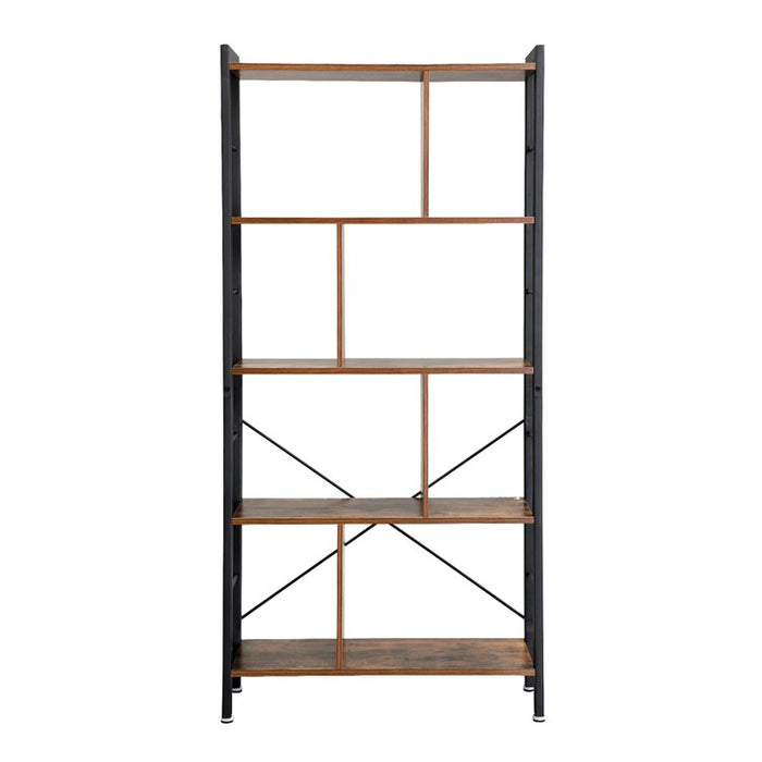 Schappenkast / Boekenkast Industrieel Design | Houtlook en Staal | 74x30x154,5cm - Industrieelinhuis.nl