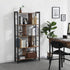 Schappenkast / Boekenkast Industrieel Design | Houtlook en Staal | 74x30x154,5cm - Industrieelinhuis.nl