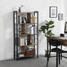 Schappenkast / Boekenkast Industrieel Design | Houtlook en Staal | 74x30x154,5cm - Industrieelinhuis.nl