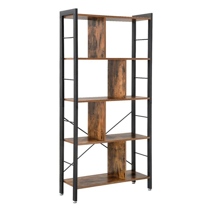 Schappenkast / Boekenkast Industrieel Design | Houtlook en Staal | 74x30x154,5cm - Industrieelinhuis.nl
