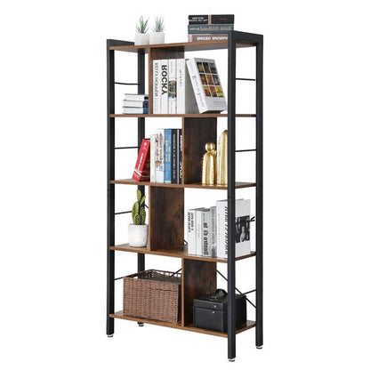 Schappenkast / Boekenkast Industrieel Design | Houtlook en Staal | 74x30x154,5cm - Industrieelinhuis.nl