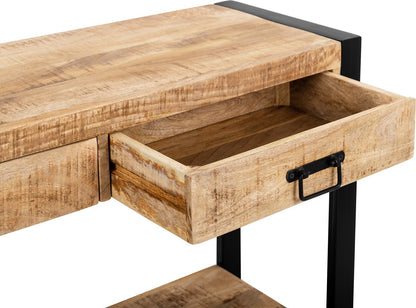 Sidetable met twee lades | 120 x 35 x 76 cm | Mangohout