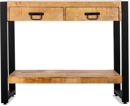 Sidetable met twee lades | 120 x 35 x 76 cm | Mangohout