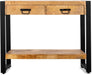 Sidetable Mangohout en Staal | 120 x 35 x 76 cm - Industrieelinhuis.nl