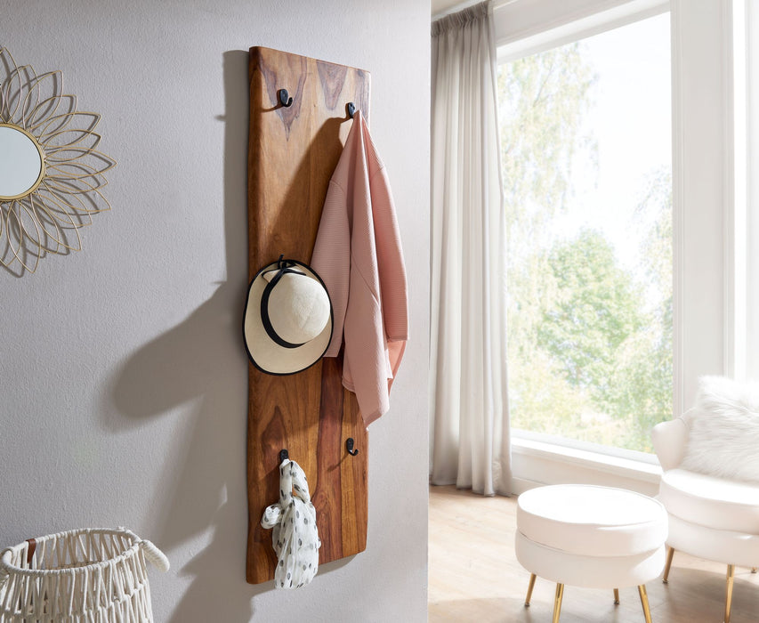 Wandgarderobe 140x40x4 cm Sheesham - Industrieelinhuis.nl