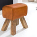 Design Turnbock Sitzhocker Braun 40 x 30 x 47 cm | Turnhocker Hocker Lederhocker Springbock | Beistellhocker Echtleder Fußhocker - Industrieelinhuis.nl