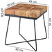 Beistelltisch 45 x 45 x 51 cm Akazie Massivholz mit Metallgestell | Industrial Anstelltisch Quadratisch Massiv Holz Tisch Braun | Wohnzimmertisch Modern Holztisch mit Metallbeinen - Industrieelinhuis.nl