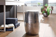 Beistelltisch 30x49,5x30cm Aluminium Silber Dekotisch orientalisch rund | Kleiner Hammerschlag Abstelltisch | Designer Ablagetisch Metall modern | Anstelltisch schmal - Industrieelinhuis.nl