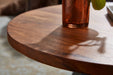 Couchtisch 60x60x35 cm Sheesham Massivholz / Metall Sofatisch Rund | Design Wohnzimmertisch Kaffeetisch Massiv | Kleiner Tisch Beistelltisch Wohnzimmer Modern - Industrieelinhuis.nl