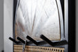 Wandgarderobe Mango Massivholz / Rattan 53x40x7,5 cm Design Flurgarderobe | Hakenleiste Wiener Geflecht | Wandpaneel Metall | Garderobe Wand | Garderobenleiste Flur - Industrieelinhuis.nl