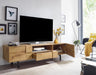 Lowboard Holz Eiche-Dekor 160x46x43 cm TV-Kommode mit zwei Türen | Design TV-Schrank Hoch | Fernsehtisch Fernsehschrank Modern | Fernsehkommode Wohnzimmer - Industrieelinhuis.nl