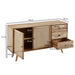 Design Sideboard 140x75x40 cm Mango Massivholz | Kommode 3 Schubladen | Hoher Kommodenschrank Holz Massiv | Standschrank Wohnzimmer | 2 Türfächer - Industrieelinhuis.nl