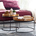 Couchtisch 2er Set Gold / Schwarz Metall Hammerschlag Satztisch Rund | Sofatisch abnehmbares Tablett | Tabletttisch Sofa 2 teilig Modern | Runder Beistelltisch - Industrieelinhuis.nl