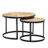 Salontafel set van 2 | Mangohout - Zwart onderstel | Ø 60 / 44 cm